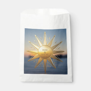 Rise and shine sleek geometric gold star  favour bags
