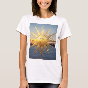 Rise and shine sleek geometric gold star T-Shirt