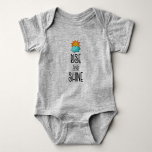 Rise and Shine Typography With Sun and Cloud Baby Bodysuit
