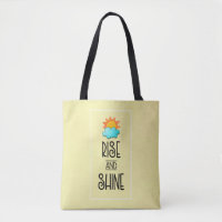 Rise and Shine Typography With Sun and Cloud