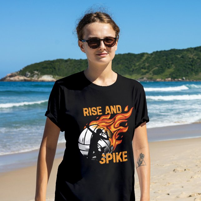Rise and Spike Funny Volleyball T-Shirt Tri-Blend Shirt (Creator Uploaded)