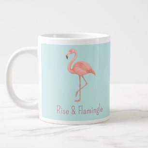 Rise & Flamingle Pink Flamingo – Light Blue  Large Coffee Mug