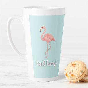 Rise & Flamingle Pink Flamingo – Light Blue  Latte Mug