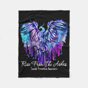 Rise From The Ashes Suicide Prevention Awareness P Fleece Blanket