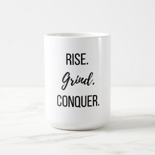 Rise Grind Conquer Motivational Coffee Mug