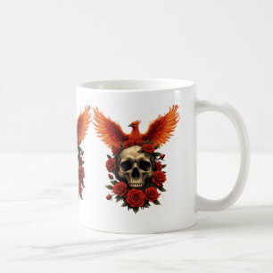 "Rise in Ink: Death, Roses & Phoenix Rebirth" Coffee Mug