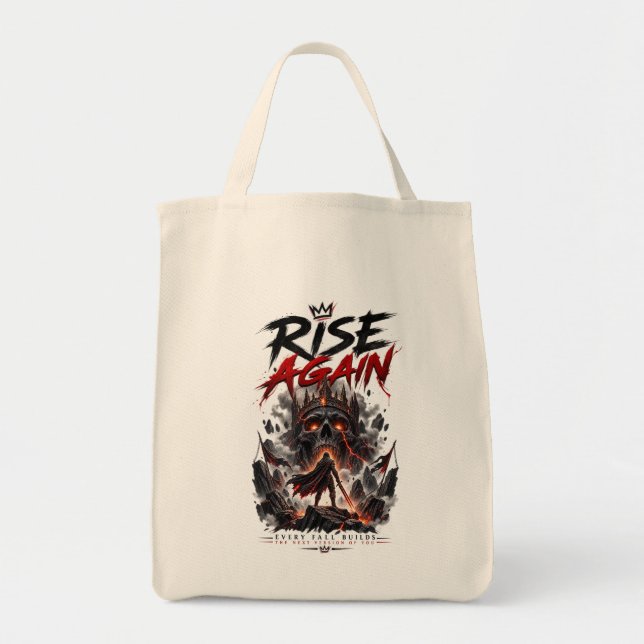 RISE Inspirational Motivation Strength Warrior Tote Bag (Front)