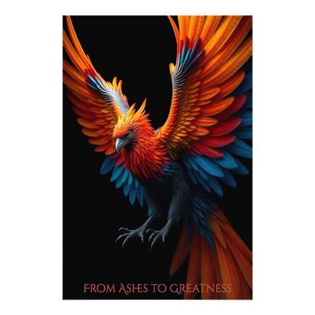 🔥 Rise Like a Phoenix -Unstoppable Transformation Photo Print (Front)