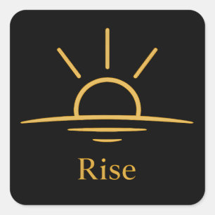 Rise — Minimalist Sunrise Square Sticker