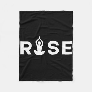 Rise Minimalist Yoga Silhouette _1 Fleece Blanket