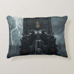 Rise of the AI Empress: Sci fi Cyberpunk Pillow