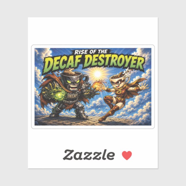 Rise of the Decaf Destroyer Coffee Superhero Comic (Sheet)