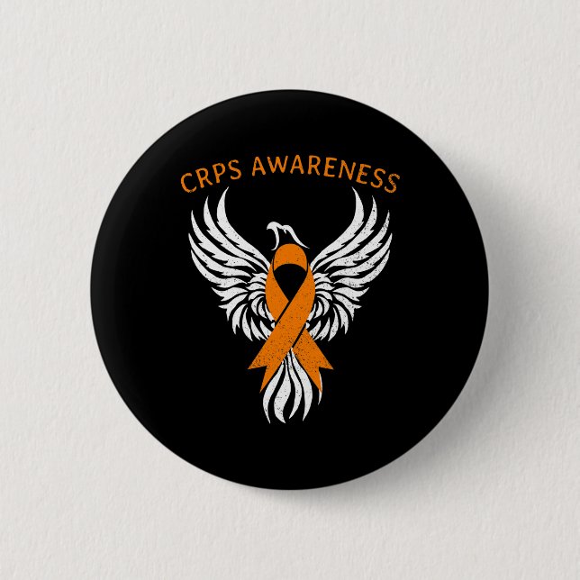Rise of the Phoenix RSD CRPS Awareness Month Orang 6 Cm Round Badge (Front)