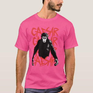 Rise of the Planet of the Apes Caesar in Black Whi T-Shirt