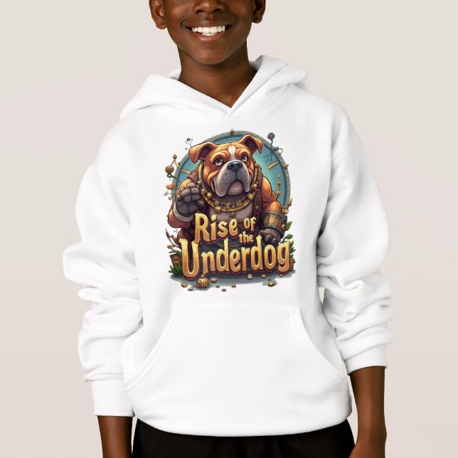 Rise of the Underdog Kids Hoodie – Motivational (Front)