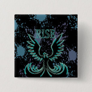Rise Phoenix 15 Cm Square Badge