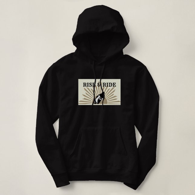 Rise & Ride - BLK-GOLD Womens Hoodie (Design Front)