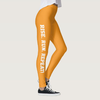 Rise Run Repeat Quote White Leggings