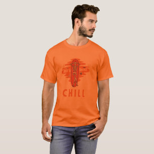 Rise & Shine Chill Skeleton Surfer Beach T-Shirt