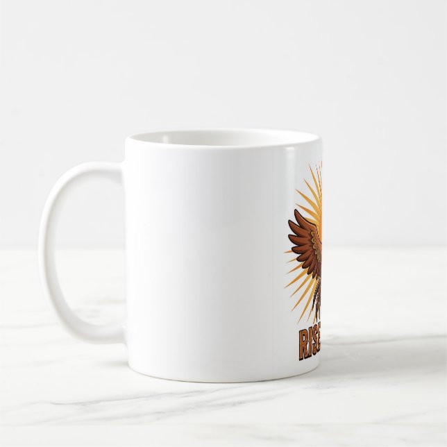 RISE & SHINE Funny Chicken Coffee Mug (Left)