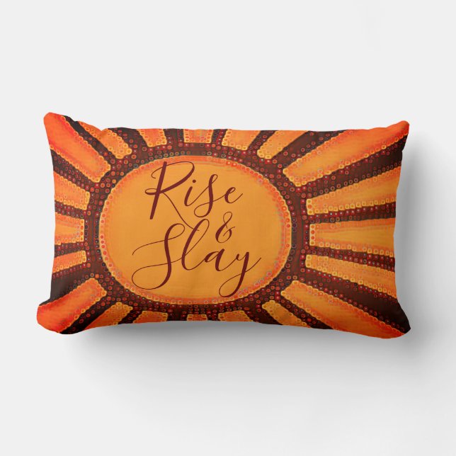 Rise & Slay Throw Pillow (Front)