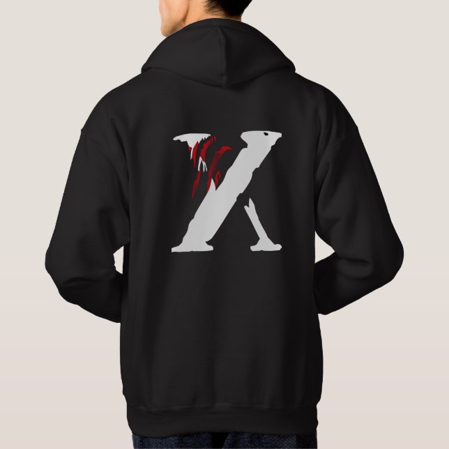 Rise Through Shadows– Bold X Graphic Hoodie Design (Back)