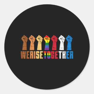 Rise Together LGBT Gay Pride Fist Black Lives BLM Classic Round Sticker