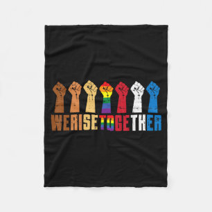 Rise Together LGBT Gay Pride Fist Black Lives BLM Fleece Blanket