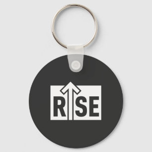 Rise Typographic Uplifting Clean Black Shirt Key Ring