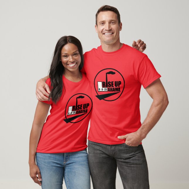Rise Up Lahaina With Iconic City Landmarks T-Shirt (Unisex)