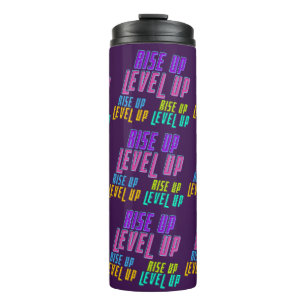 Rise Up Level Up Positive Quote Thermal Tumbler