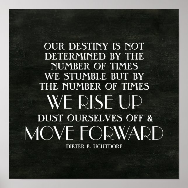 Rise Up & Move Forward Inspirational Quote Poster (Front)