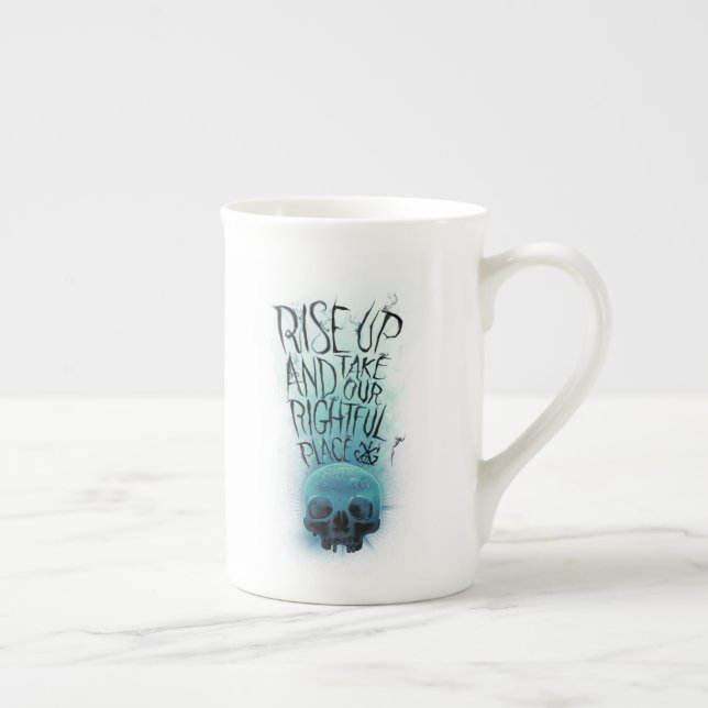 "Rise Up" Skull & Smoke Graphic Bone China Mug (Right)