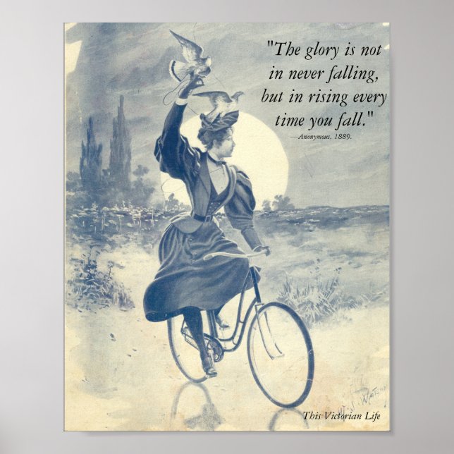 Rise when you fall Victorian quote Poster (Front)