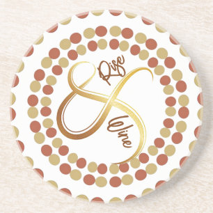 “Rise & Wine” Round Ceramic Coaster