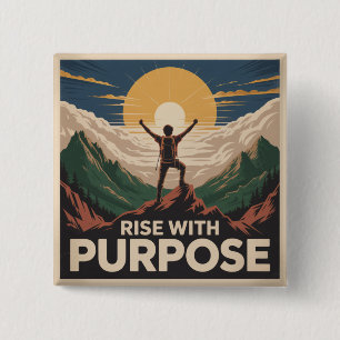 Rise With Purpose 15 Cm Square Badge