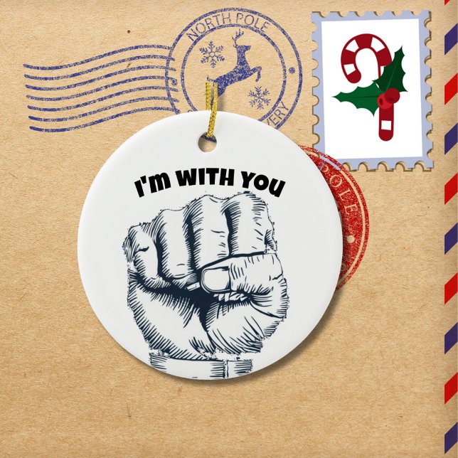 Rised clenched fist ceramic tree decoration (Creator Uploaded)