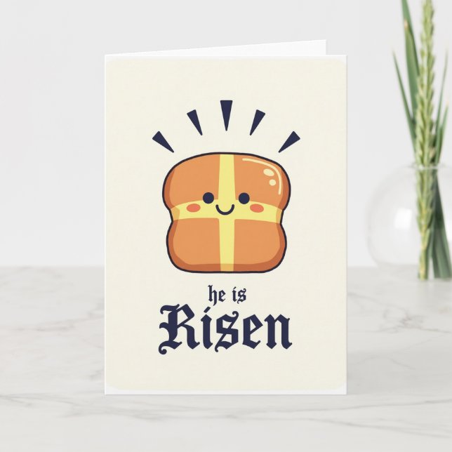 Risen Bun Pattern Celebration Card (Front)