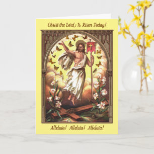 Risen Christ amid a Flutter of Butterflies Easter Card
