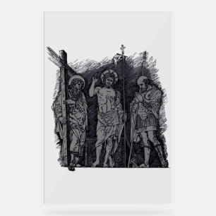 Risen Christ between Saints Andrew and Longinus Acrylic Sign