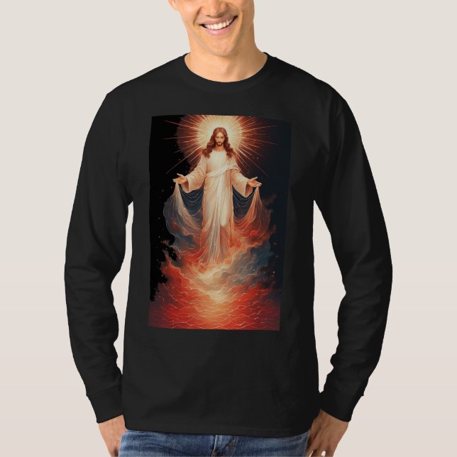 Risen Christ Christian Men's Long Sleeve Tee (Front)