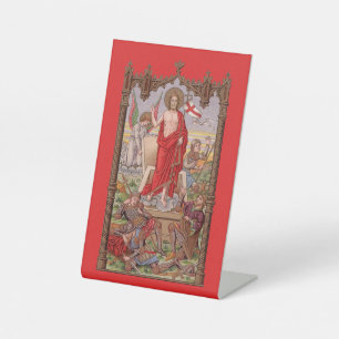 Risen Christ with Soldiers at the Tomb Easter Pedestal Sign