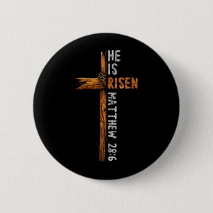 Risen Cross Jesus Religious Christian Faith Easter 6 Cm Round Badge