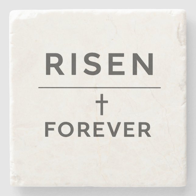 Risen + Forever Sticker  Stone Coaster (Front)