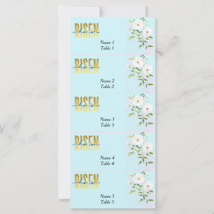 Risen Religious Christian Blue Easter Place Cards