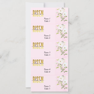 Risen Religious Christian Pink Easter Place Card