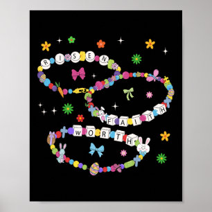 Risen Worth Faith Easter Friendship Bracelet He Is Poster