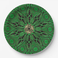 rish Green Celtic Triskele Mandala