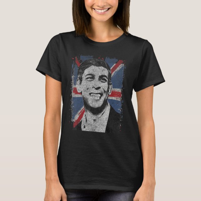 Rishi Sunak  British Prime Minister Portrait UK Fl T-Shirt (Front)