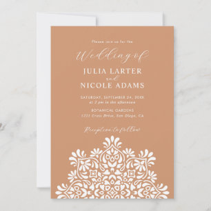 Rising Boho Indian Fusion Floral Mandala Wedding Invitation